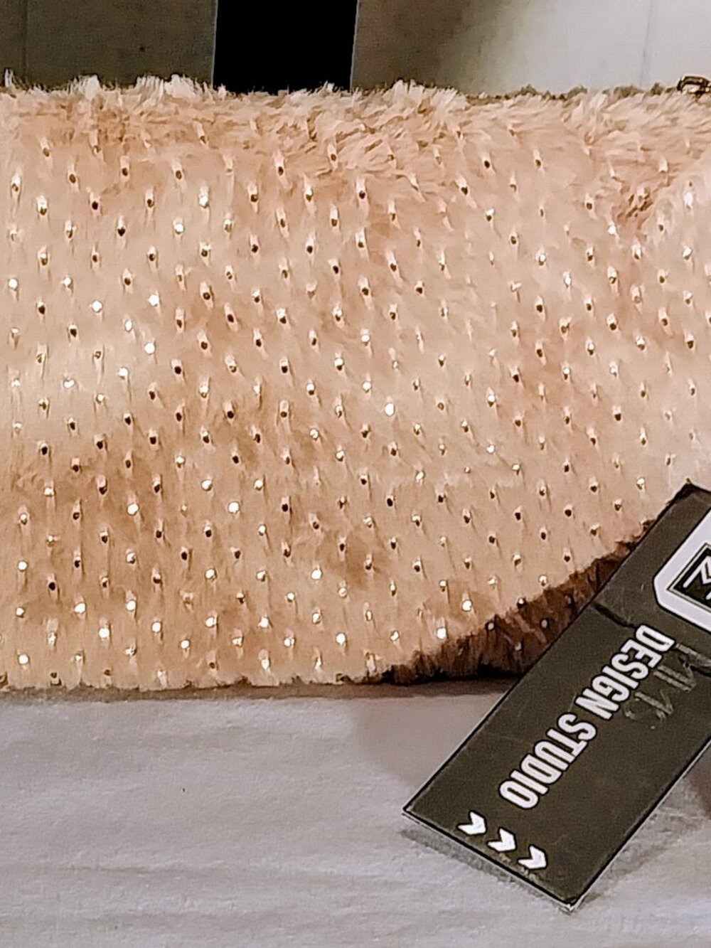 MMS Design Studio Beige Faux Fur Micro Studded BGS-0965 Convertible Wristlet NWT